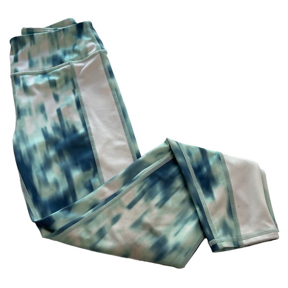 Z by Zella Leggings & Sports Bra Set Green & White Girls Size M (8-10) - Picture 4 of 12